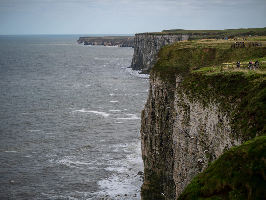 The moody waters of the North Sea crash against the cliffs of Bempton.