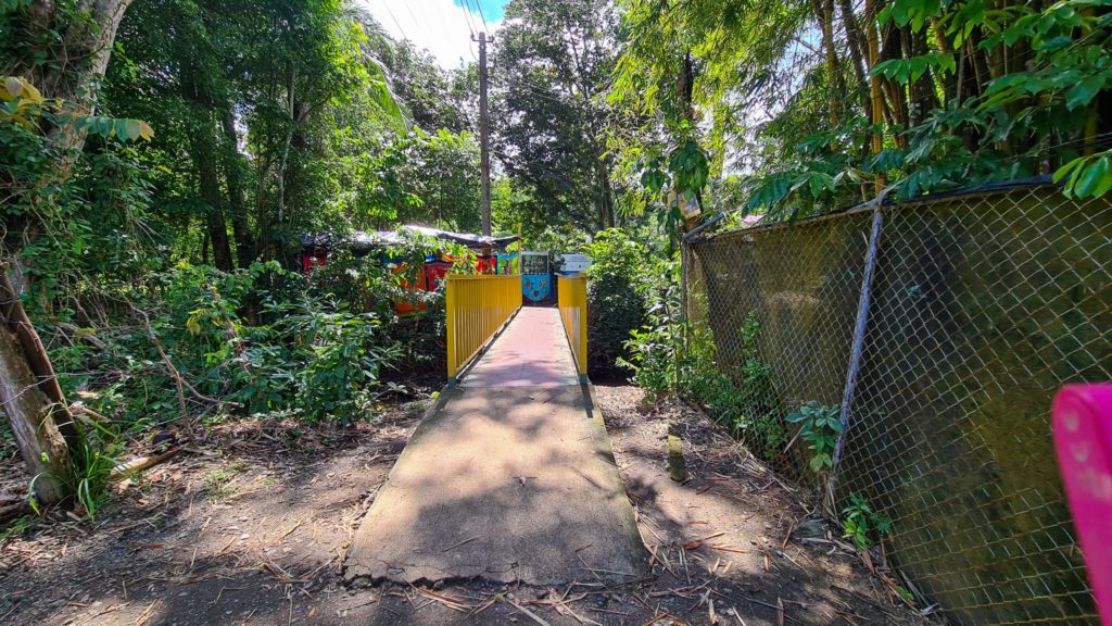 A slim walkway leads the way into Manuel Antonio National Park.