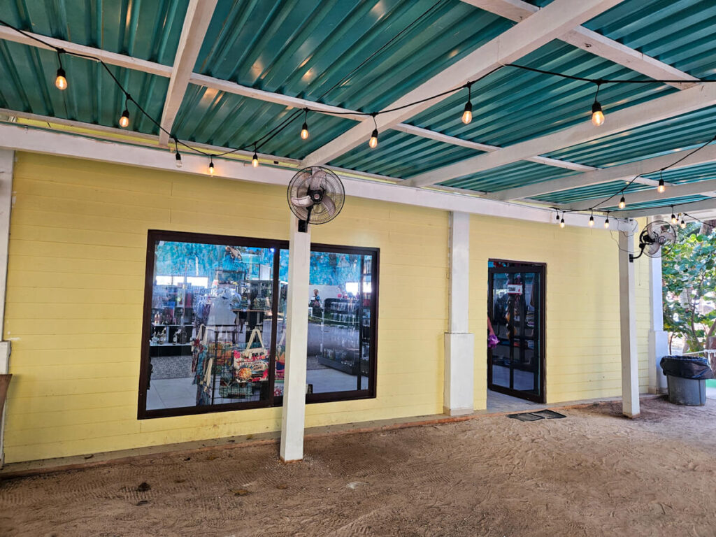 The clothing and artisanal gift shop at Flamingos, Mexico.