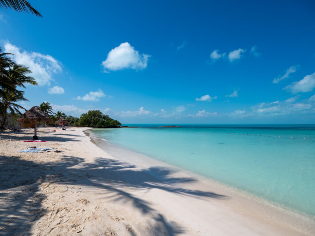 The beach on Isla Contoy completely free of people. This island is a protected national park and one of the best day-trips from Cancun.